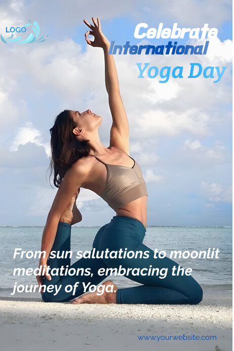 International yoga day nature Poster template