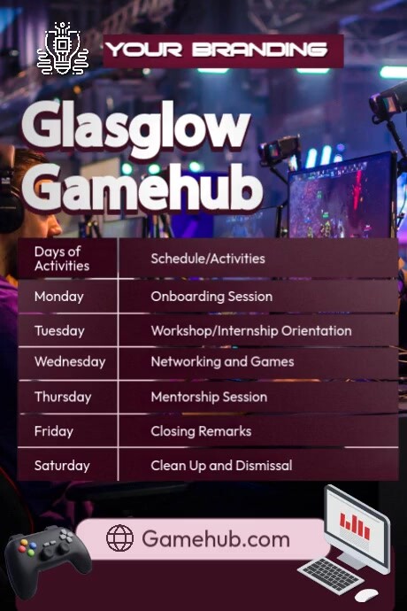 Internet Cafe Schedule Template Poster