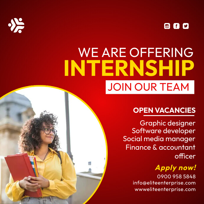 Internship flyer Template | PosterMyWall