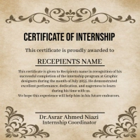 Internship of certificate Instagram Post template