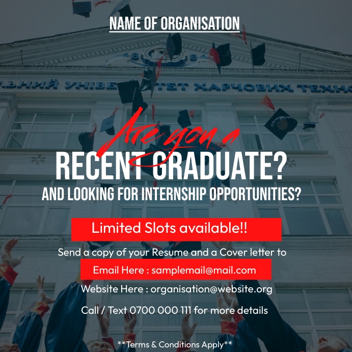 Internship Poster Template | PosterMyWall