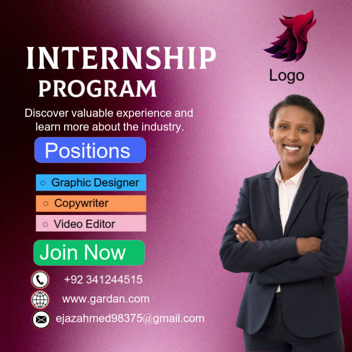 Internship program Instagram Post template