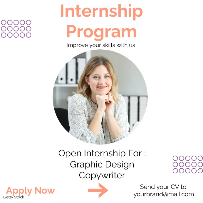 Internship Program Instagram poster template. | PosterMyWall