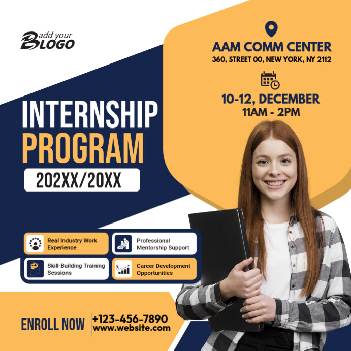 Internship Program Square (1:1) template