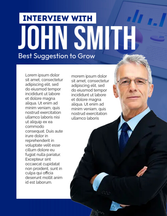 Interview Page Layout Template | PosterMyWall
