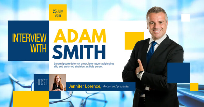 Interview Program Banner Template Facebook Shared Image