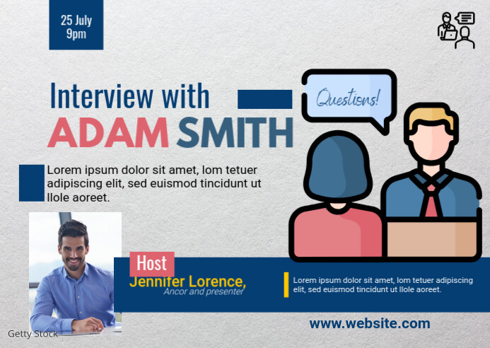 Interview Session Banner Design Postcard template