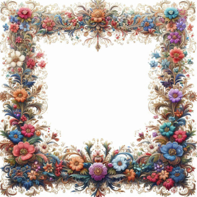 Plantilla de Intricate floral border design template | Floral border ...