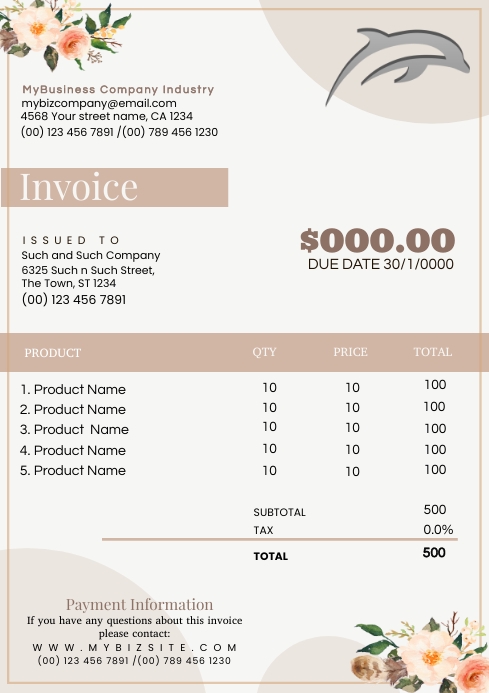 inv 1 A4 template