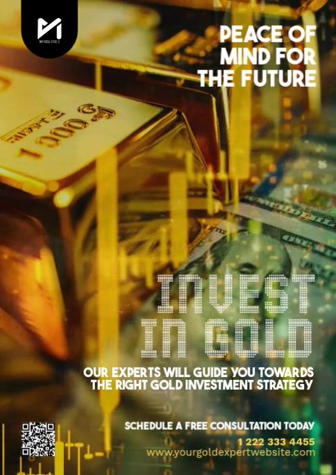 Secure Gold Investment and Wealth Protection Video Poster A6 template