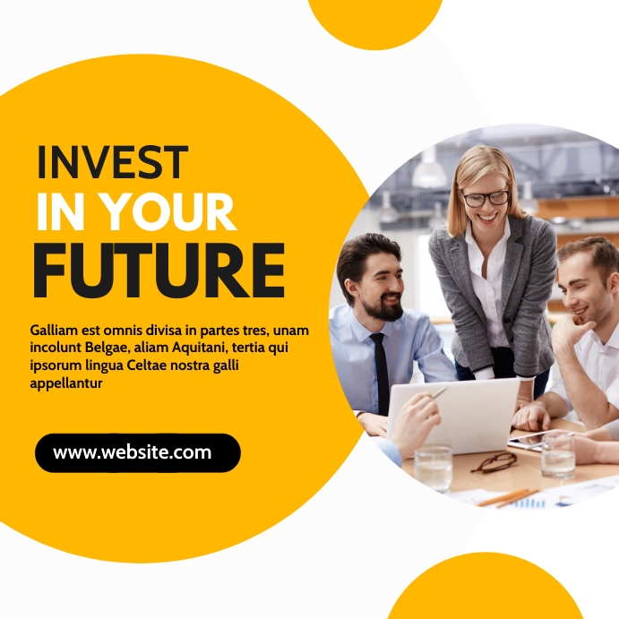invest in your future instagram post yellow a Template | PosterMyWall