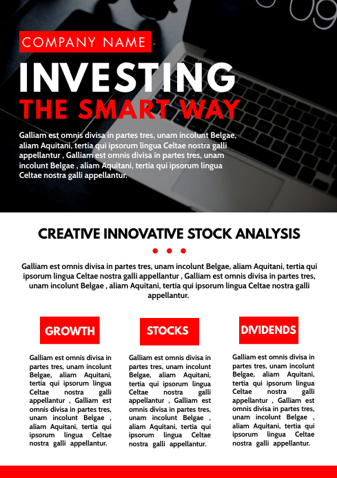 investing and finance newsletter design templ Template | PosterMyWall