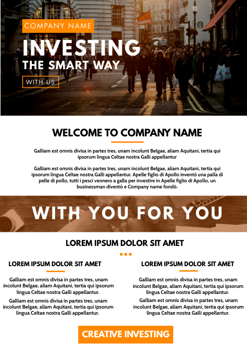 Investing and finance newsletter design templ Template | PosterMyWall