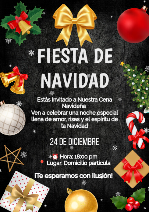 Plantilla de Invitación a la celebración de la navidad | PosterMyWall