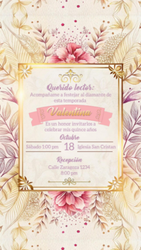 Invitación de 15 años Ekran reklamowy (9:16) template