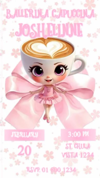 White Ballerina Birthday Party Display digitale Template