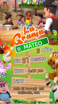 Brown Children's Birthday Party Stato WhatsApp Template