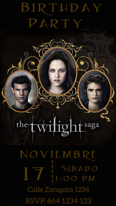 Invitación de cumpleaños de Twilight Template | PosterMyWall