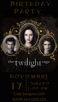 Invitación de cumpleaños de Twilight Digital Display (9:16) template