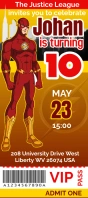 Invitación de cumpleaños Flash DC Karta reagałowa template