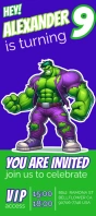 invitación de cumpleaños hulk Rack Card template