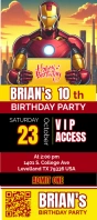 invitación de cumpleaños  iron man Rack Card template