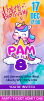 Invitación de cumpleaños unicornio เอกสารแสดงสถานภาพ template