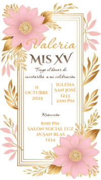 Invitación quinceañera Ekran reklamowy (9:16) template