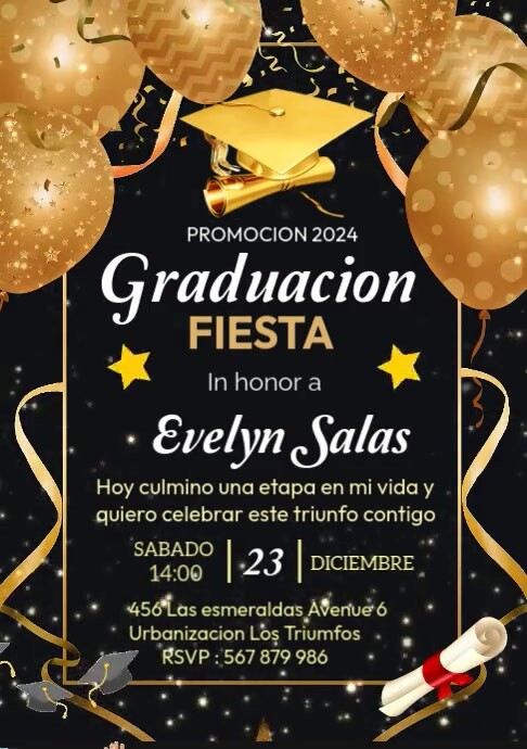 Plantilla de invitacion a la fiesta de graduacion | PosterMyWall