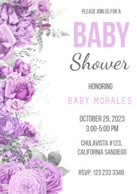 Invitacion baby shower A4 template