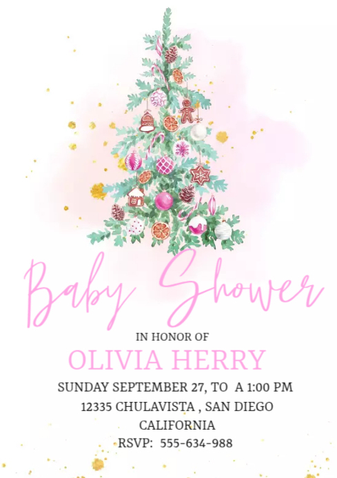 invitacion BABY SHOWER NAVIDAD Template | PosterMyWall