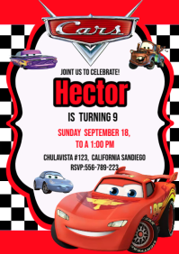 invitacion cars A4 template