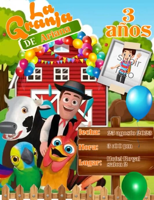 Invitacion cumpleaños la granja de zenon Flyer (US Letter) template