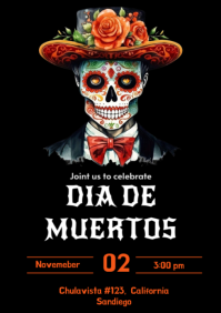 invitacion dia de los muertos A4 template