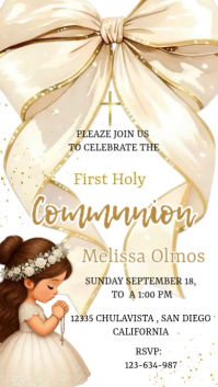invitacion primera comunion Digital Display (9:16) template