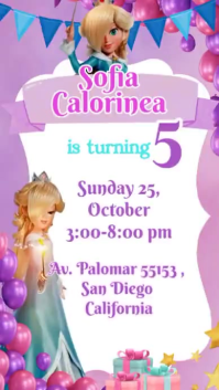 invitacion  rosalina mario bross Display digitale (9:16) template