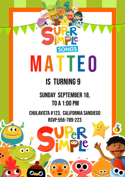 invitacion super simple A4 template