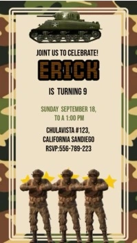 invitacion video soldado militar Pantalla Digital (9:16) template