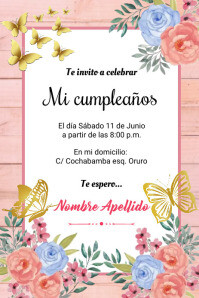 Invitación cumpleaños mujer Imagem do Pinterest template