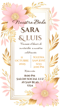 Invitación de boda editable Цифровой дисплей (9 : 16) template