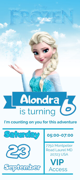 invitación de cumpleaños frozen Karta reagałowa template