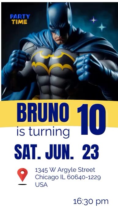 invitación digital de cumpleaños batman Szort YouTube template