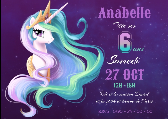 Invitation Anniversaire Licorne Template Postermywall Invitation Anniversaire Licorne Template Postermywall