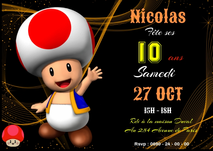 Invitation Anniversaire Toad Template Postermywall Invitation Anniversaire Toad Template Postermywall