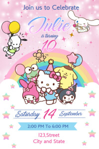 Sanrio Birthday Invitation Template PosterMyWall sanrio-birthday-invitation-template-postermywall