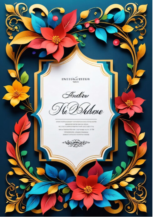 Invitation card design for wedding, birthday anniversary. A3 template