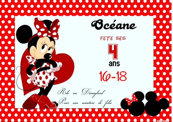 Modele Invitation De Minnie Mouse Postermywall Modele Invitation De Minnie Mouse Postermywall