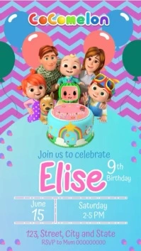 Invitation Illustrative Cocomelon Instagram S template