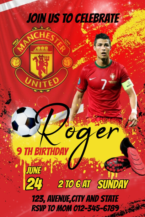 Invitation manchester united Template | PosterMyWall
