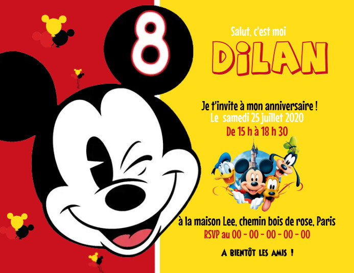 Invitation Mickey Template Postermywall Invitation Mickey Template Postermywall